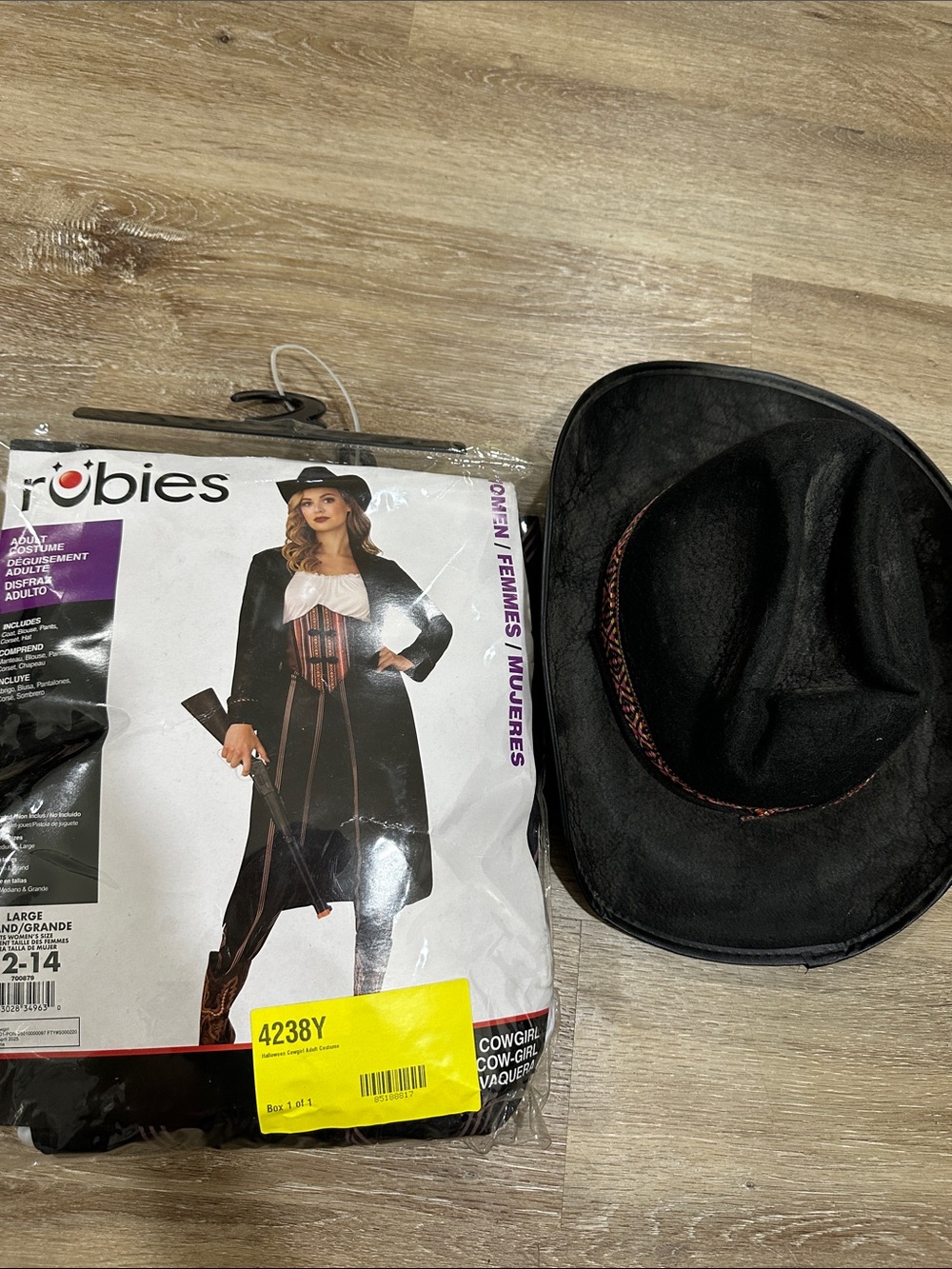 Rubie's Black Cowgirl adult costume with Hat - large
